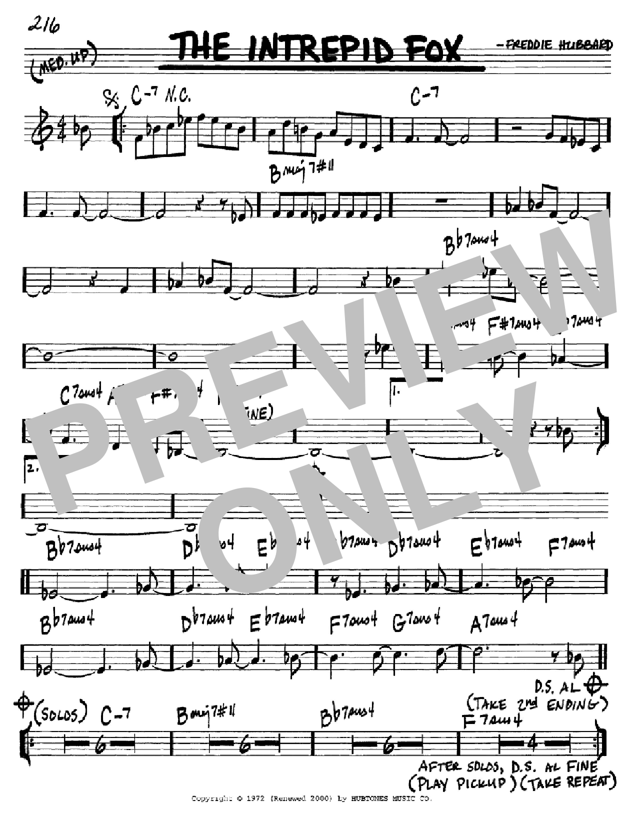 Download Freddie Hubbard The Intrepid Fox Sheet Music