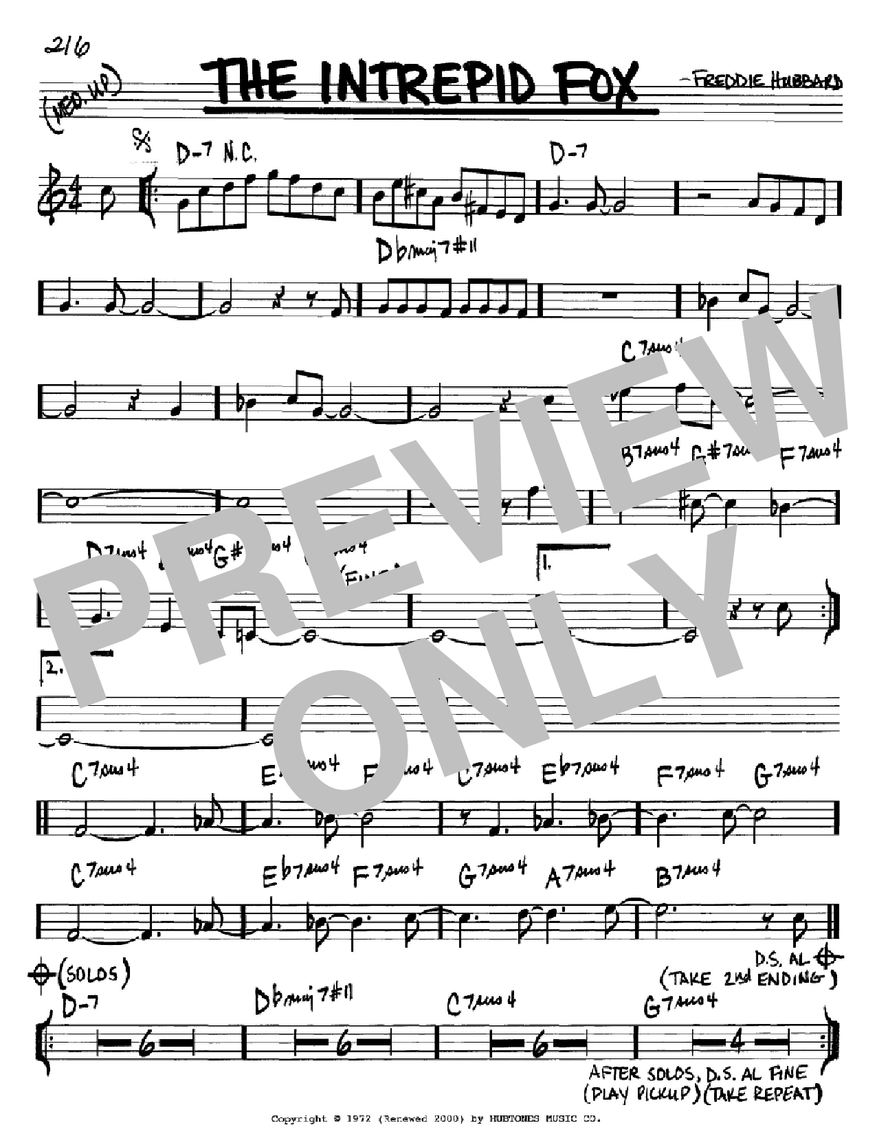 Download Freddie Hubbard The Intrepid Fox Sheet Music