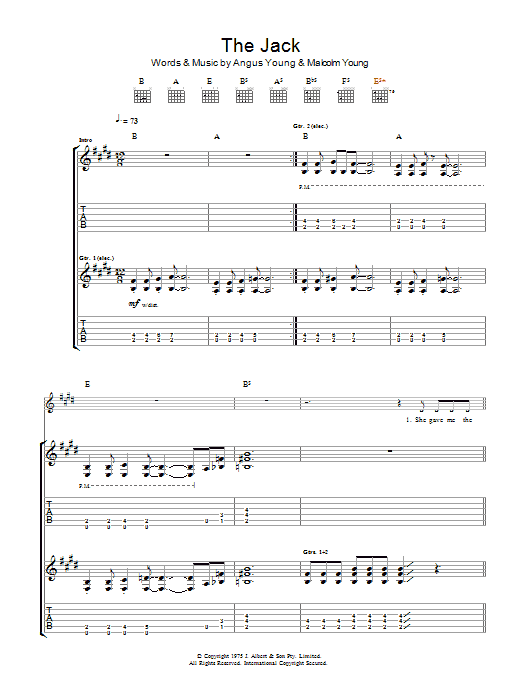 Download AC/DC The Jack Sheet Music