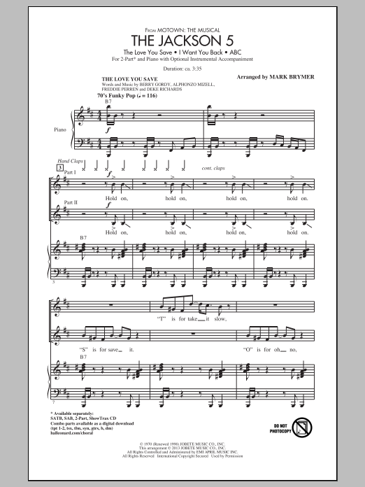 Download Mark Brymer The Jackson 5 (from Motown the Musical) Sheet Music