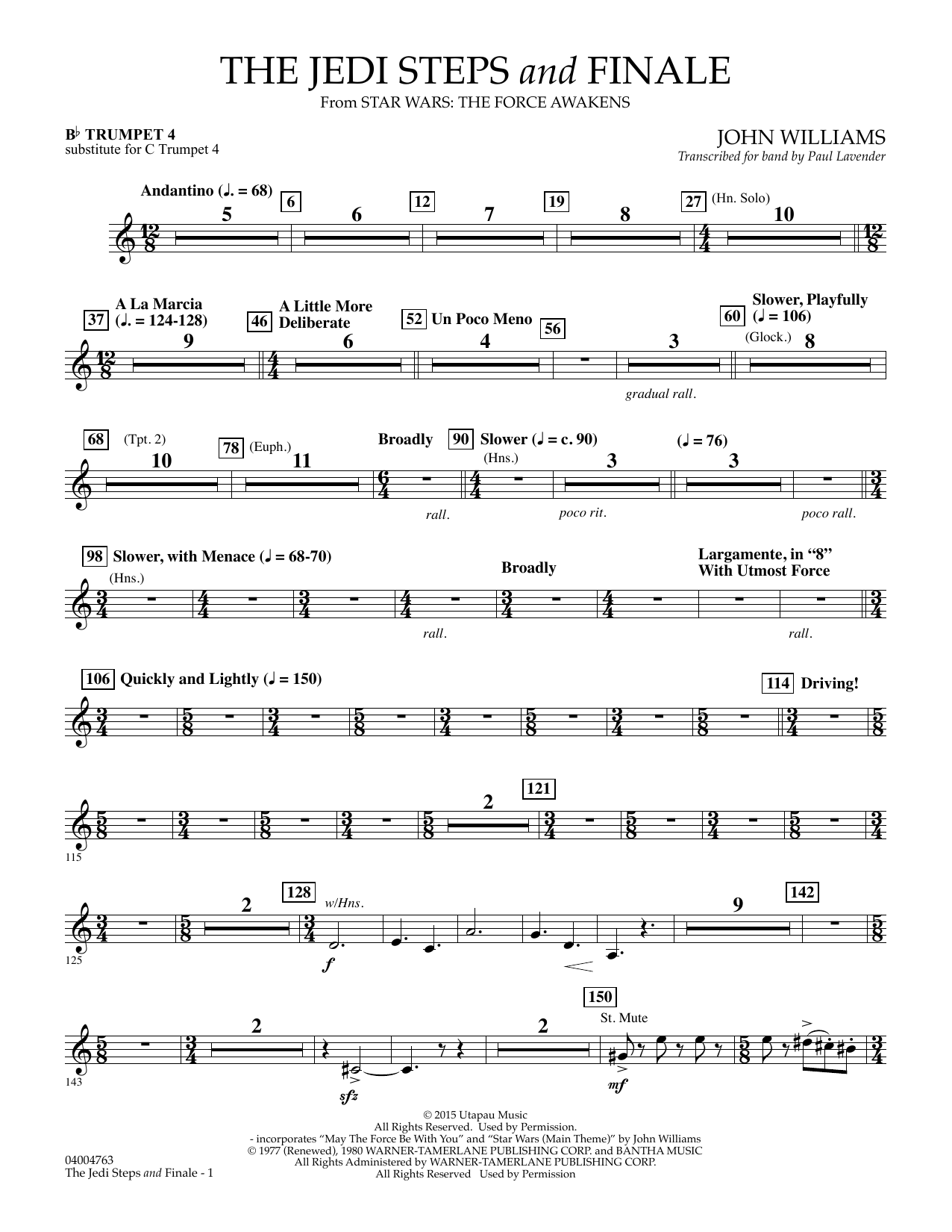 Download John Williams The Jedi Steps and Finale (from Star Wa Sheet Music
