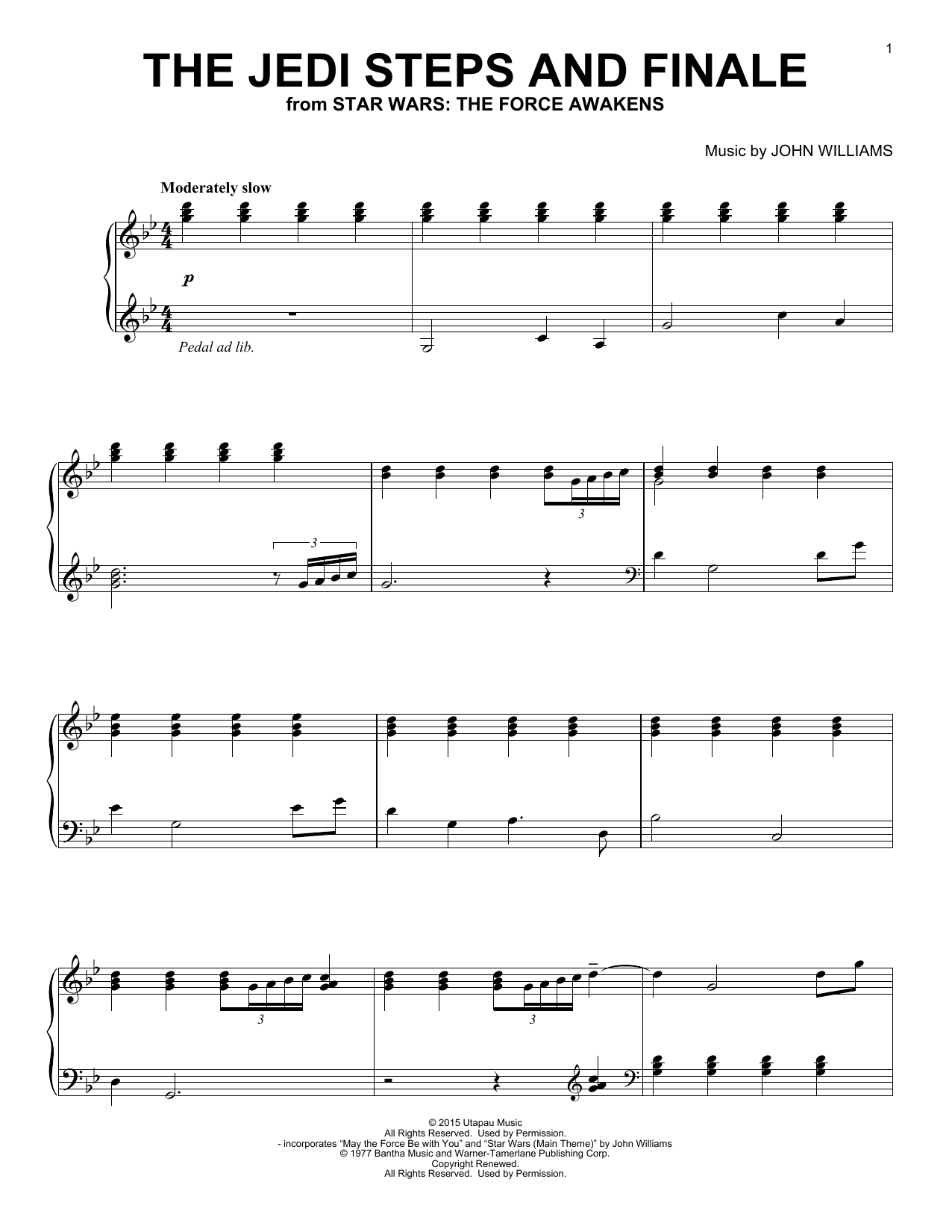 Download John Williams The Jedi Steps And Finale Sheet Music