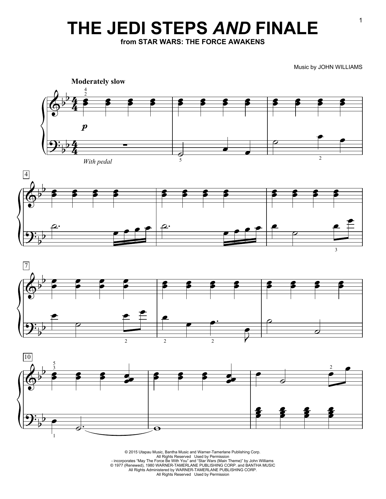 Download John Williams The Jedi Steps And Finale Sheet Music