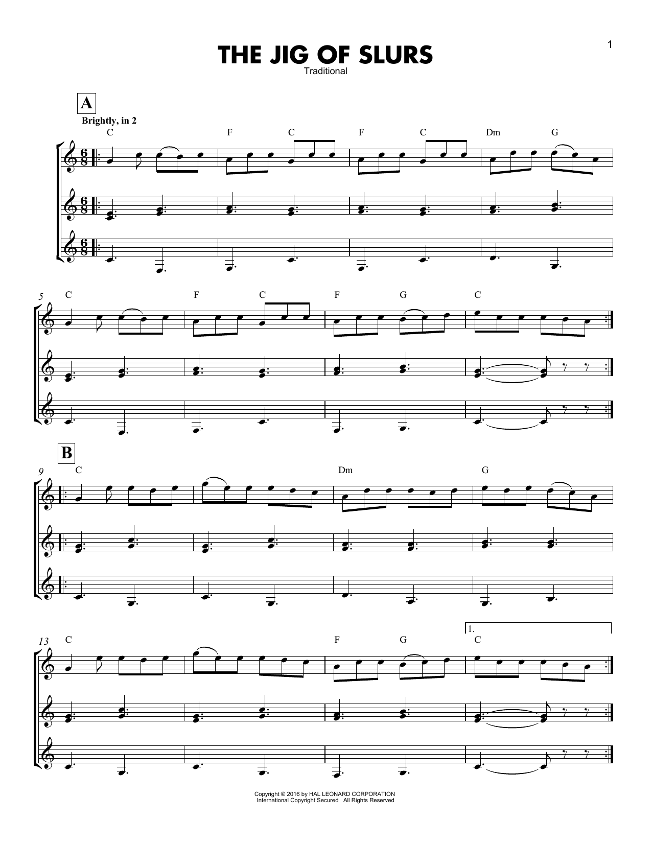 Download Traditional The Jig Of Slurs Sheet Music