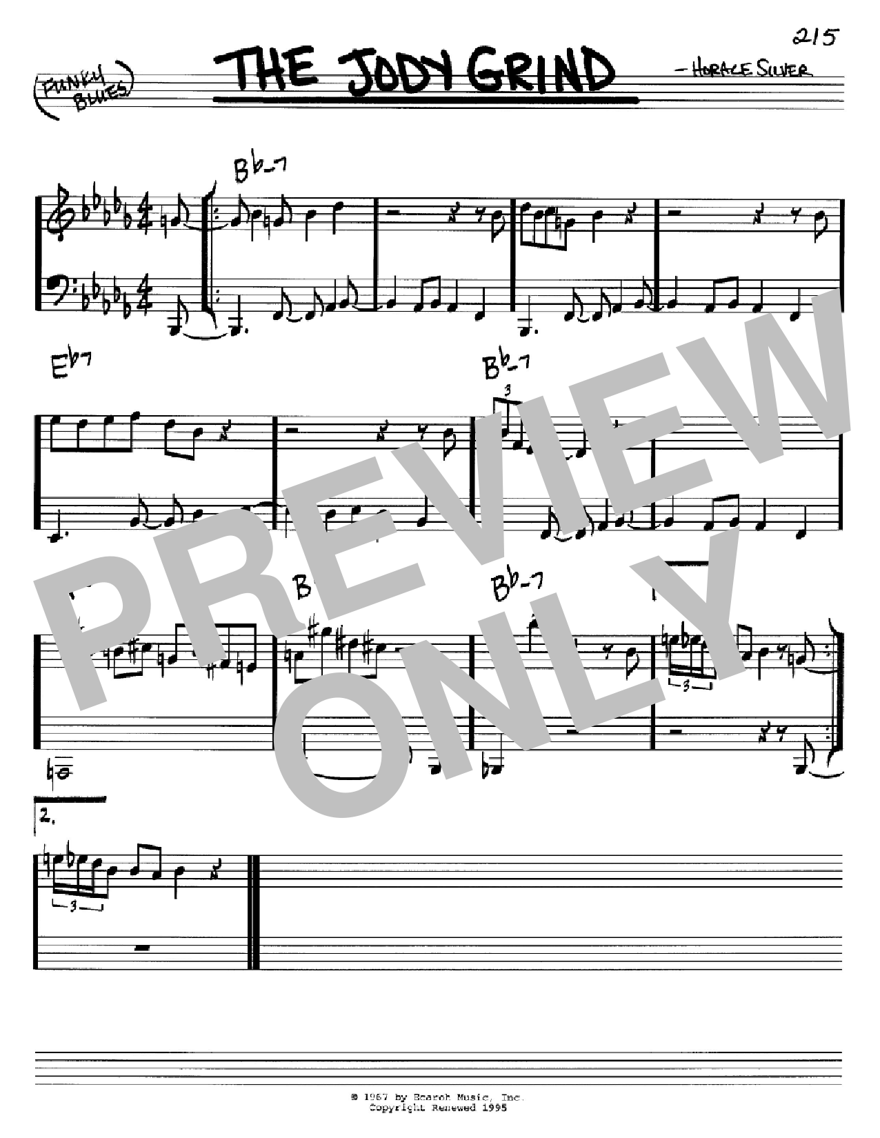 Download Horace Silver The Jody Grind Sheet Music