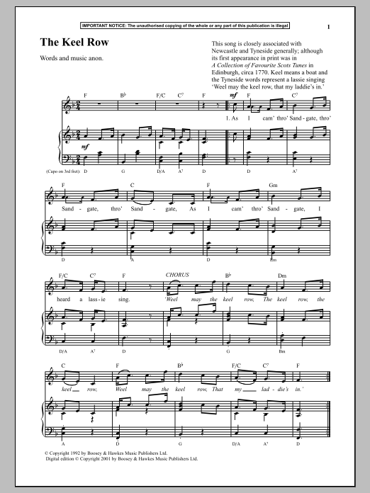 Download Anonymous The Keel Row Sheet Music