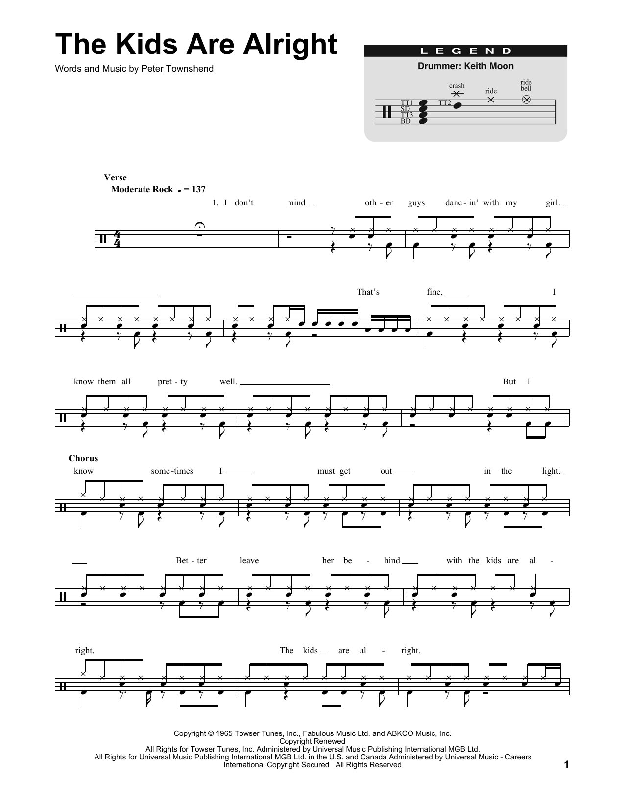 Download The Who The Kids Are Alright Sheet Music
