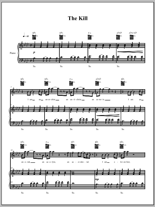 Download The Dresden Dolls The Kill Sheet Music