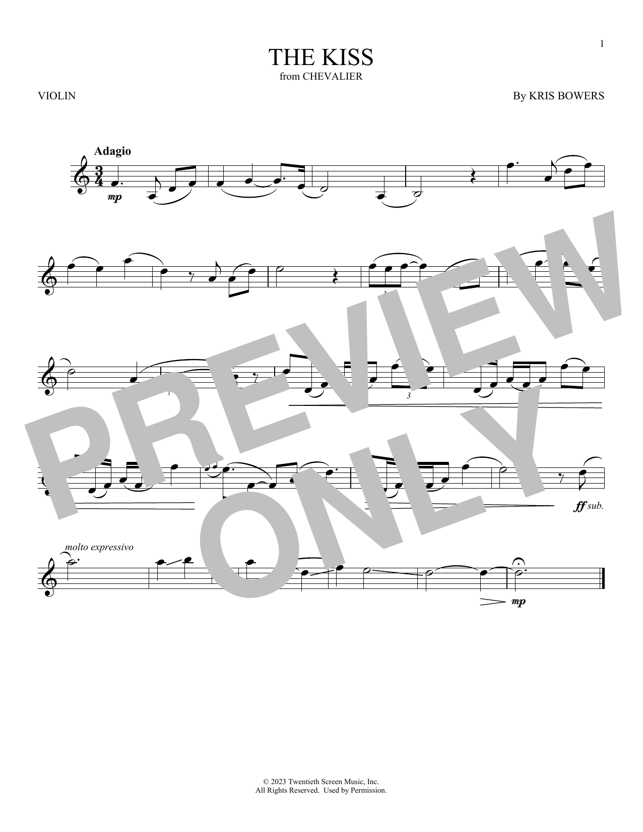 Download Kris Bowers The Kiss (from Chevalier) Sheet Music