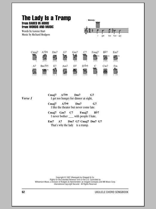 Download Lorenz Hart The Lady Is A Tramp Sheet Music