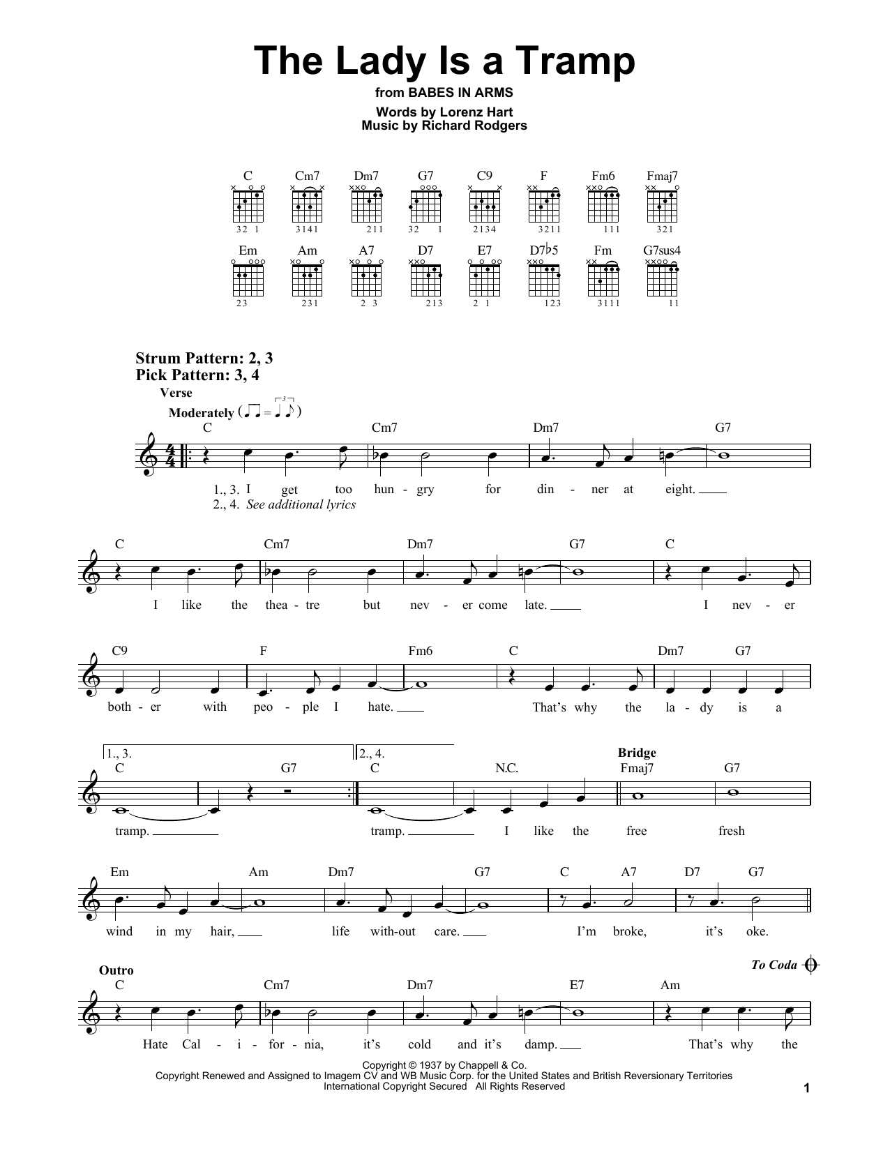 Download Rodgers & Hart The Lady Is A Tramp Sheet Music