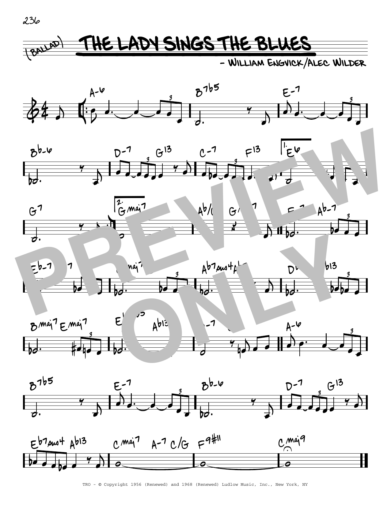 Download William Engvick The Lady Sings The Blues Sheet Music