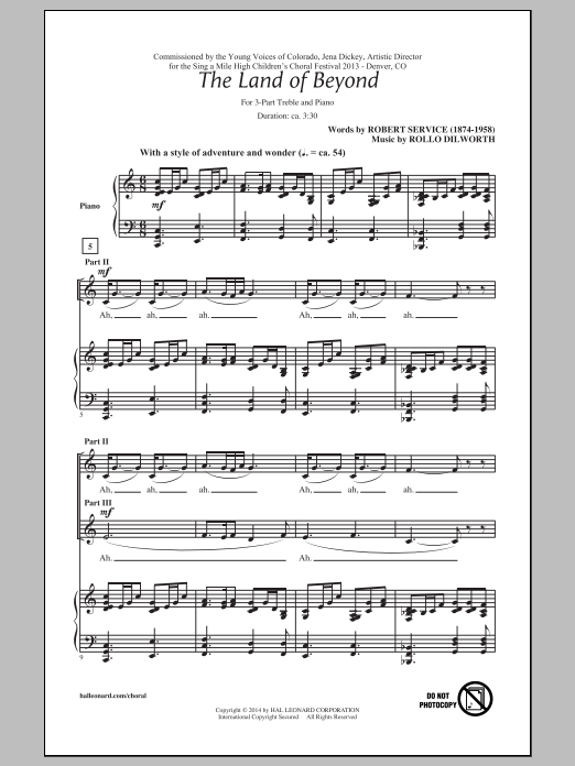 Download Rollo Dilworth The Land Of Beyond Sheet Music