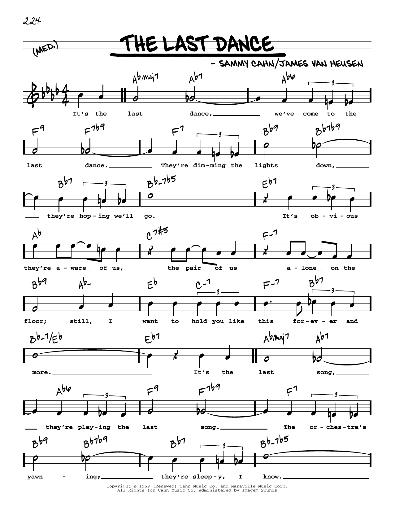 Download Frank Sinatra The Last Dance (High Voice) Sheet Music