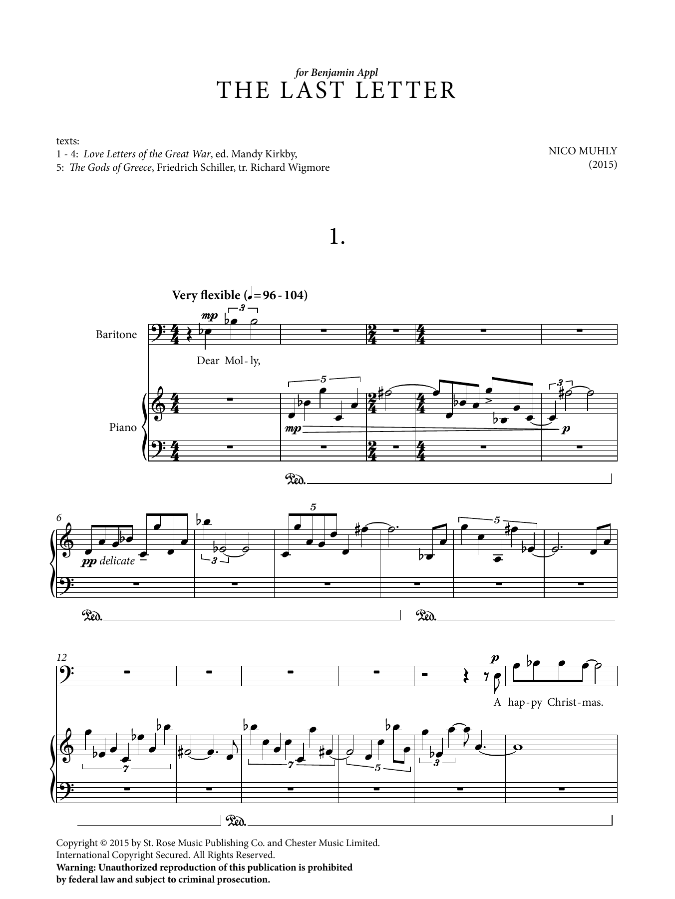 Download Nico Muhly The Last Letter Sheet Music