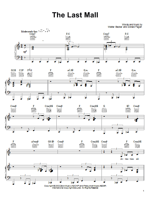 Download Steely Dan The Last Mall Sheet Music
