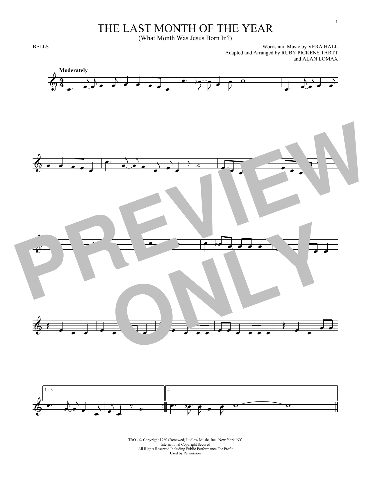 Download Vera Hall The Last Month Of The Year (What Month Sheet Music