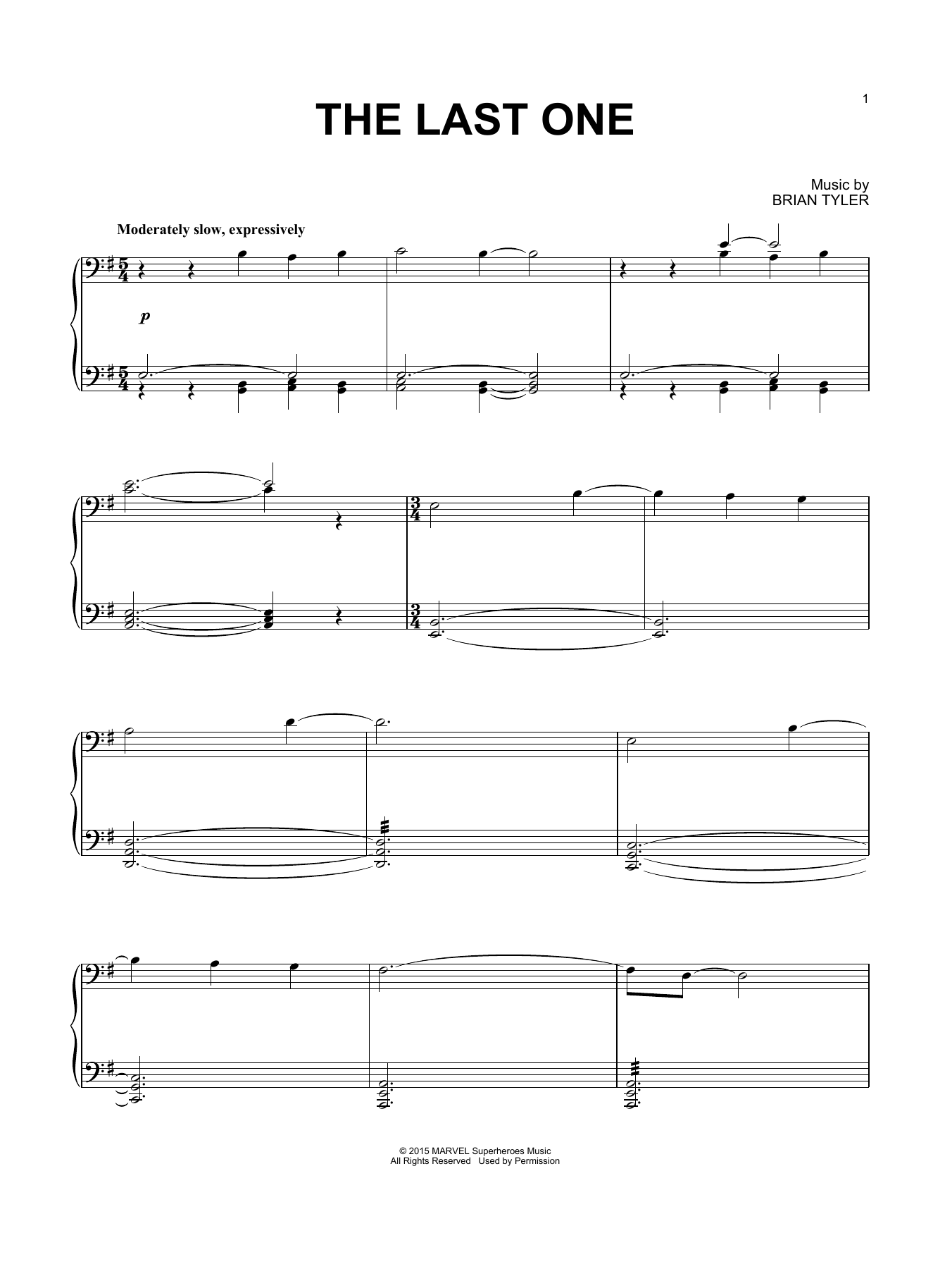 Download Brian Tyler The Last One Sheet Music
