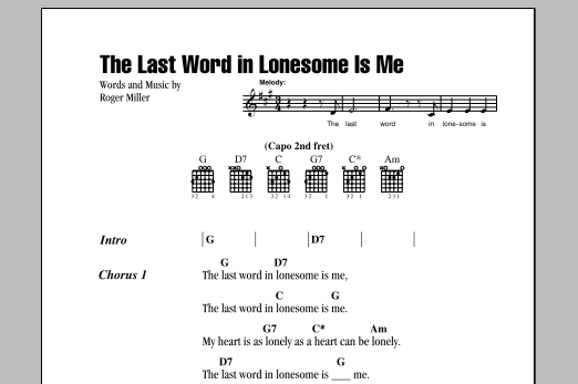 Download Eddy Arnold The Last Word In Lonesome Is Me Sheet Music
