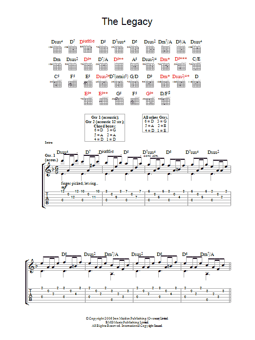 Download Iron Maiden The Legacy Sheet Music