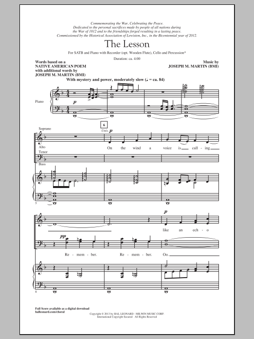 Download Joseph M. Martin The Lesson Sheet Music