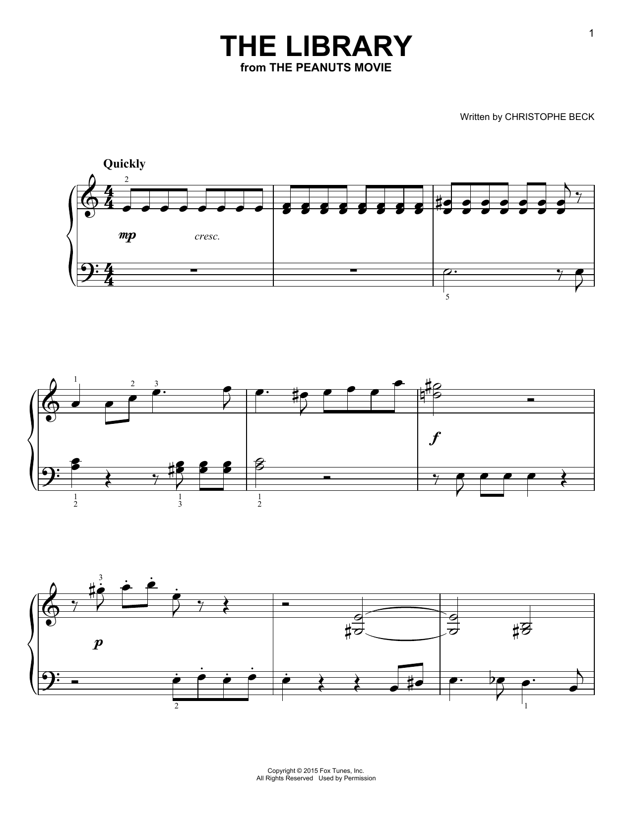 Download Christophe Beck The Library Sheet Music