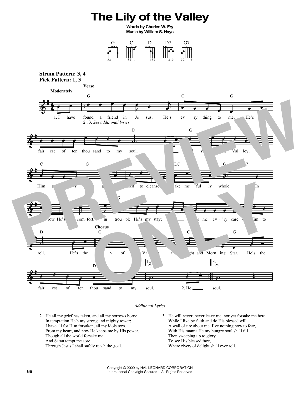Charles W. Fry The Lily Of The Valley sheet music notes printable PDF score