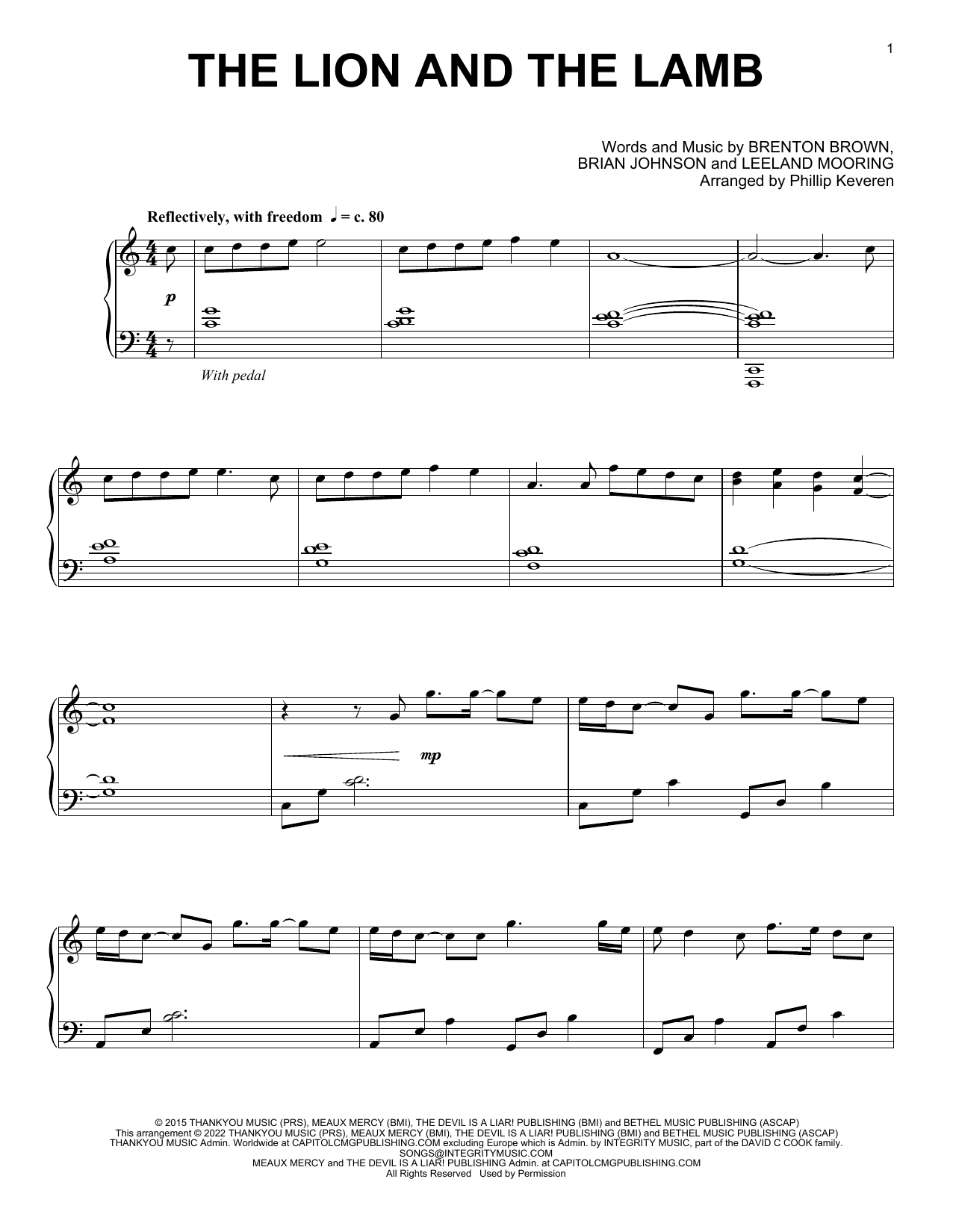 Download Big Daddy Weave The Lion And The Lamb (arr. Phillip Kev Sheet Music