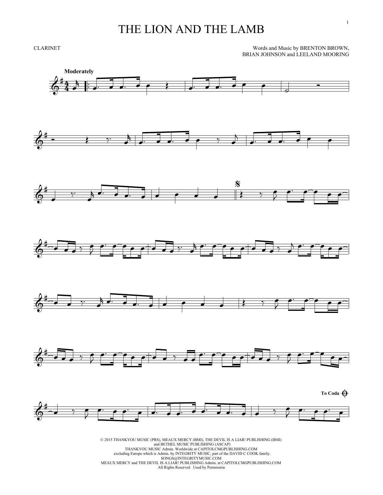Big Daddy Weave The Lion And The Lamb sheet music notes printable PDF score