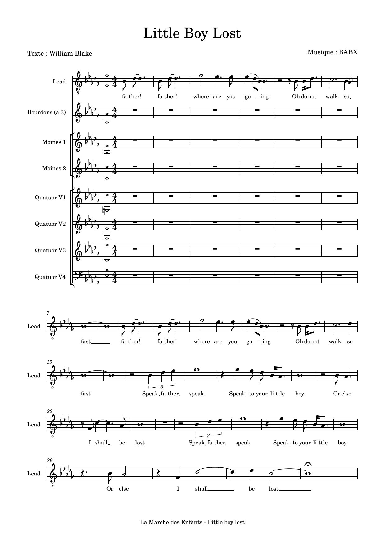 David Babin (Babx) The Little Boy Lost sheet music notes printable PDF score
