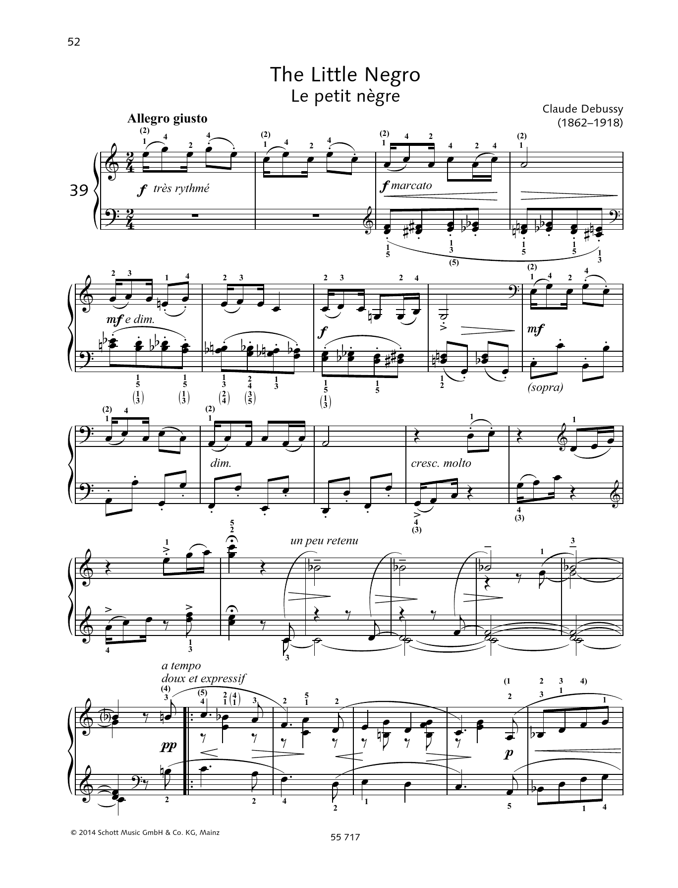 Download Claude Debussy The Little Negro Sheet Music