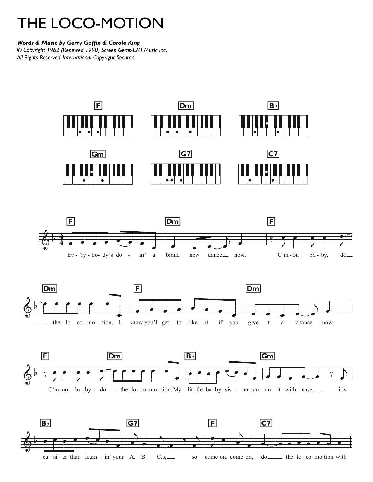Download Kylie Minogue The Loco-Motion Sheet Music