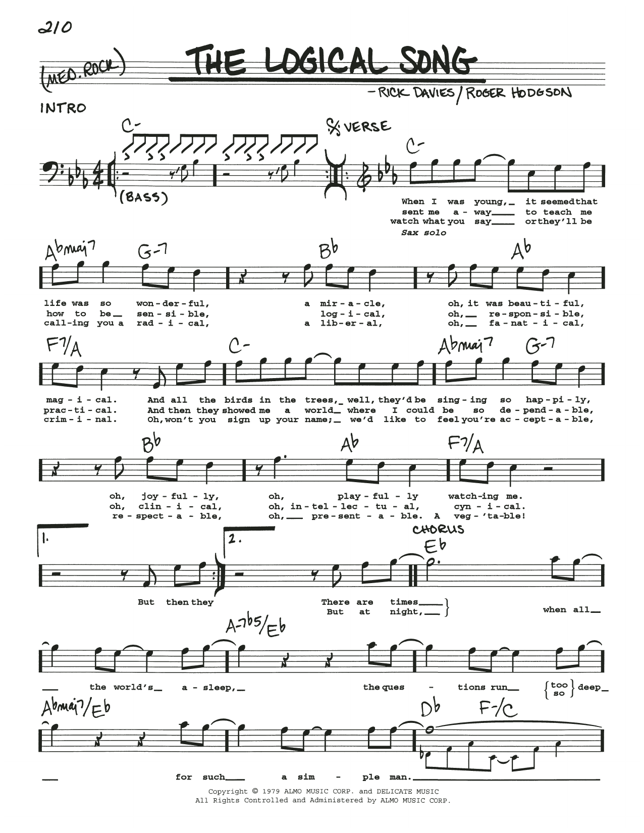 Download Supertramp The Logical Song Sheet Music