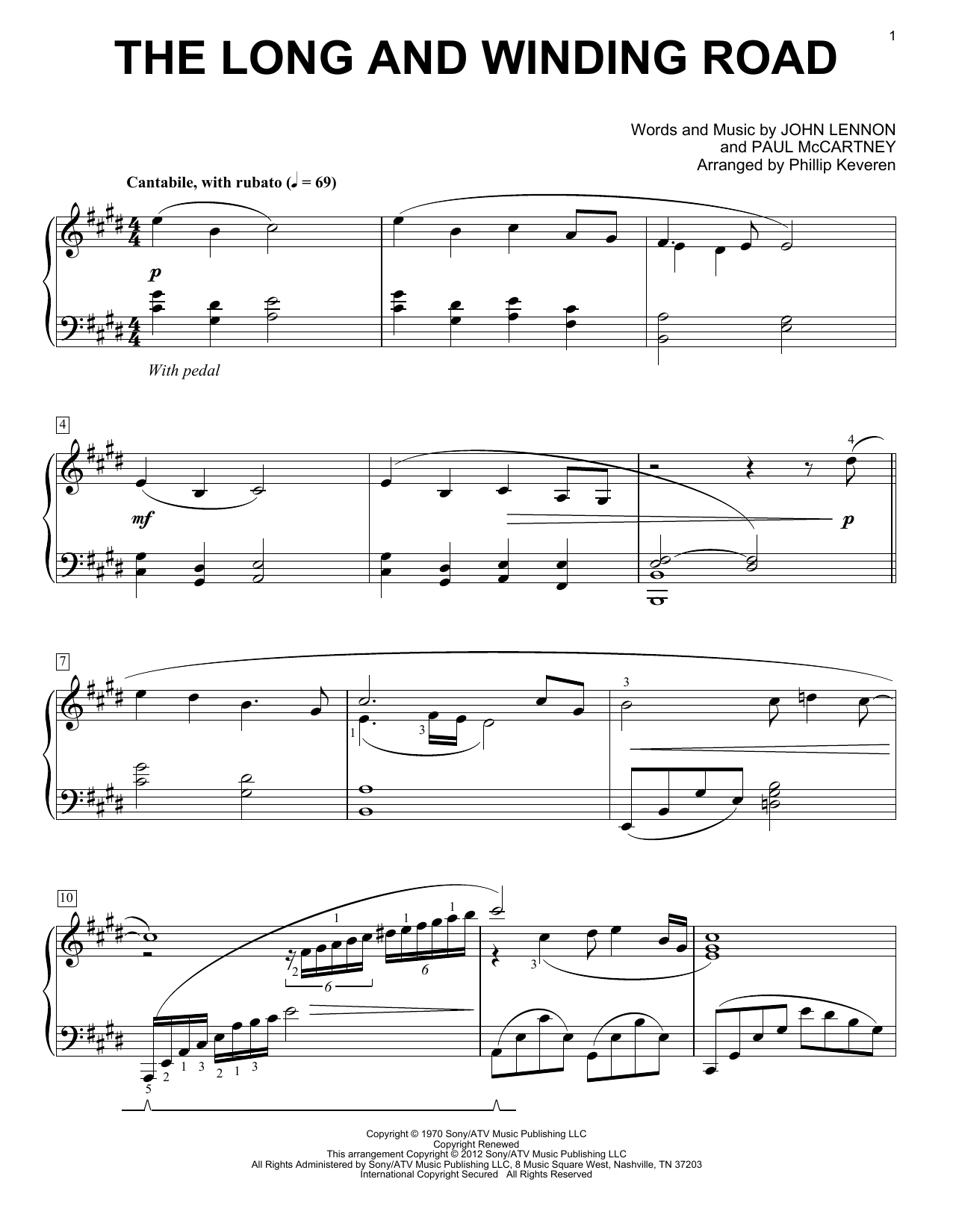 Download The Beatles The Long And Winding Road [Classical ve Sheet Music