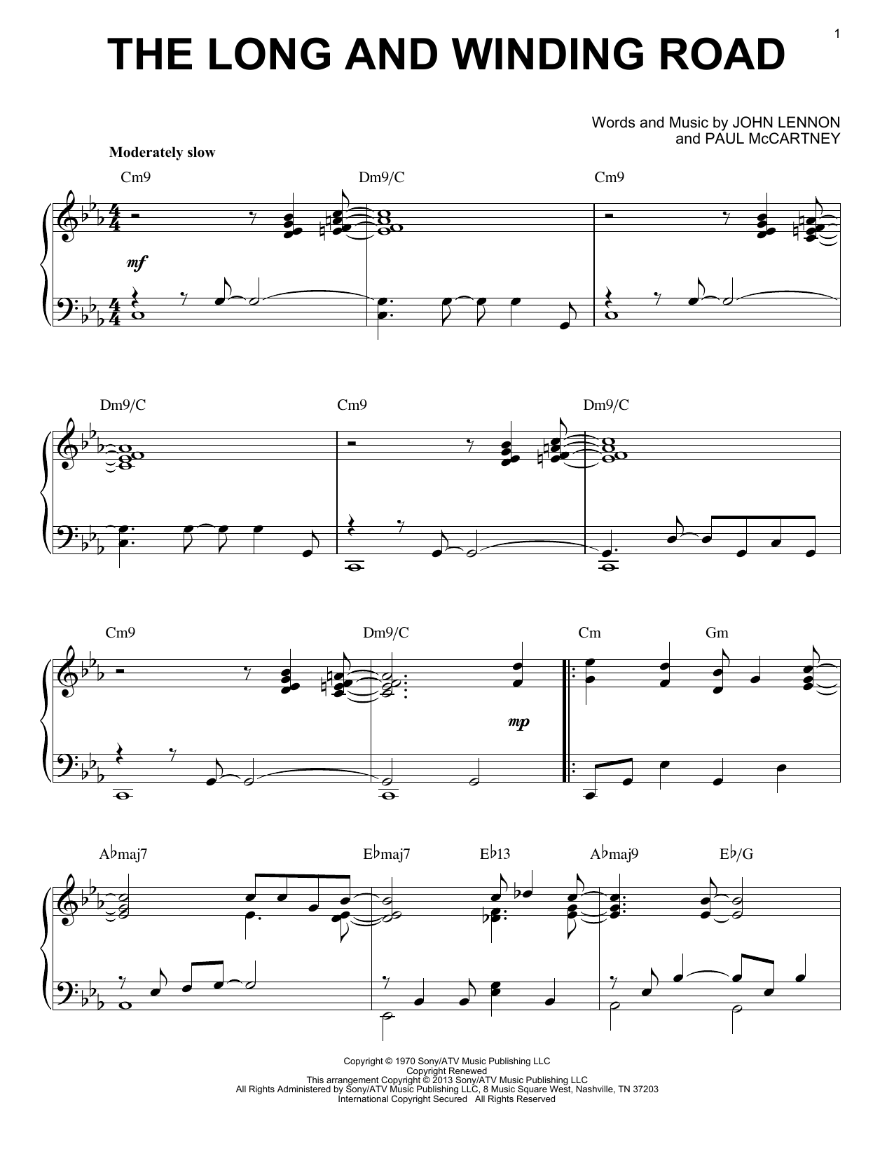 Download The Beatles The Long And Winding Road [Jazz version Sheet Music