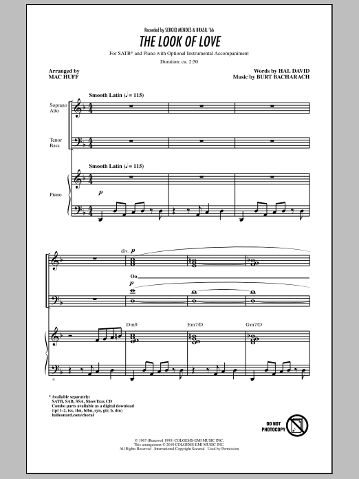 Download Mac Huff The Look Of Love Sheet Music