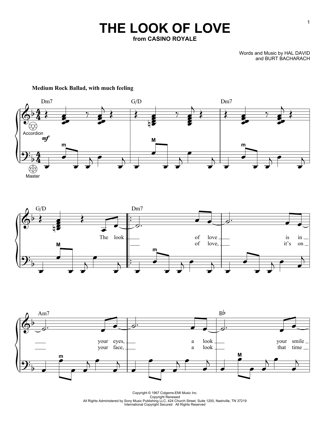Download Dusty Springfield The Look Of Love Sheet Music