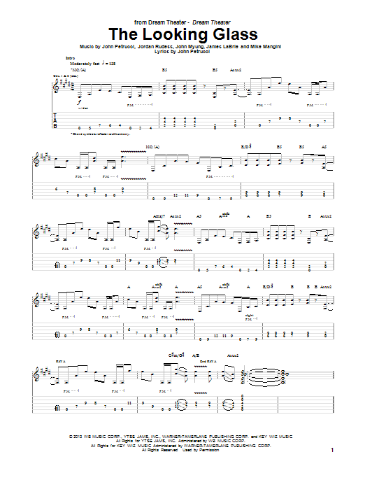 Download Dream Theater The Looking Glass Sheet Music