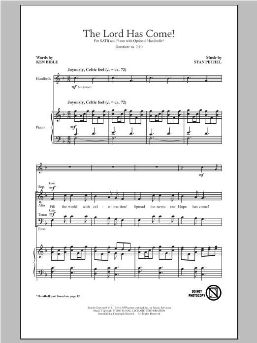 Download Stan Pethel The Lord Has Come! Sheet Music