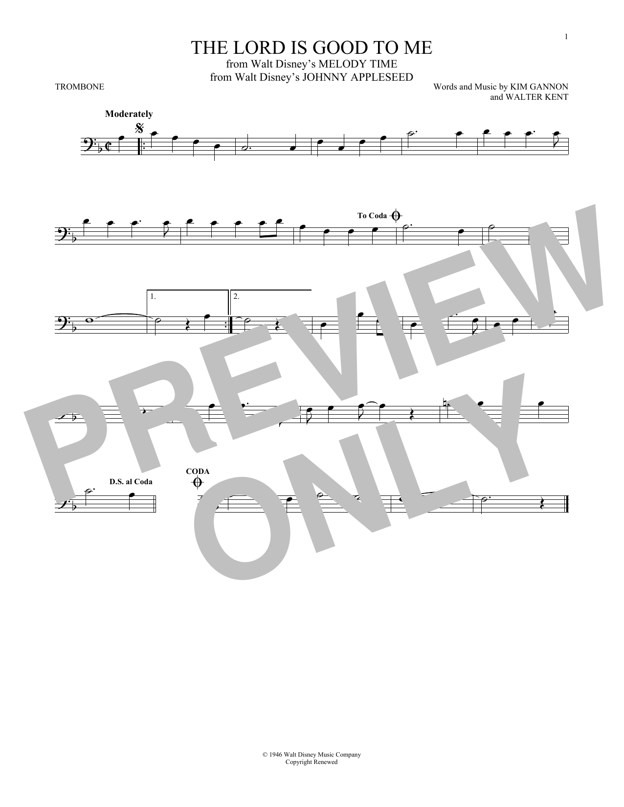 Download Kim Gannon The Lord Is Good To Me Sheet Music