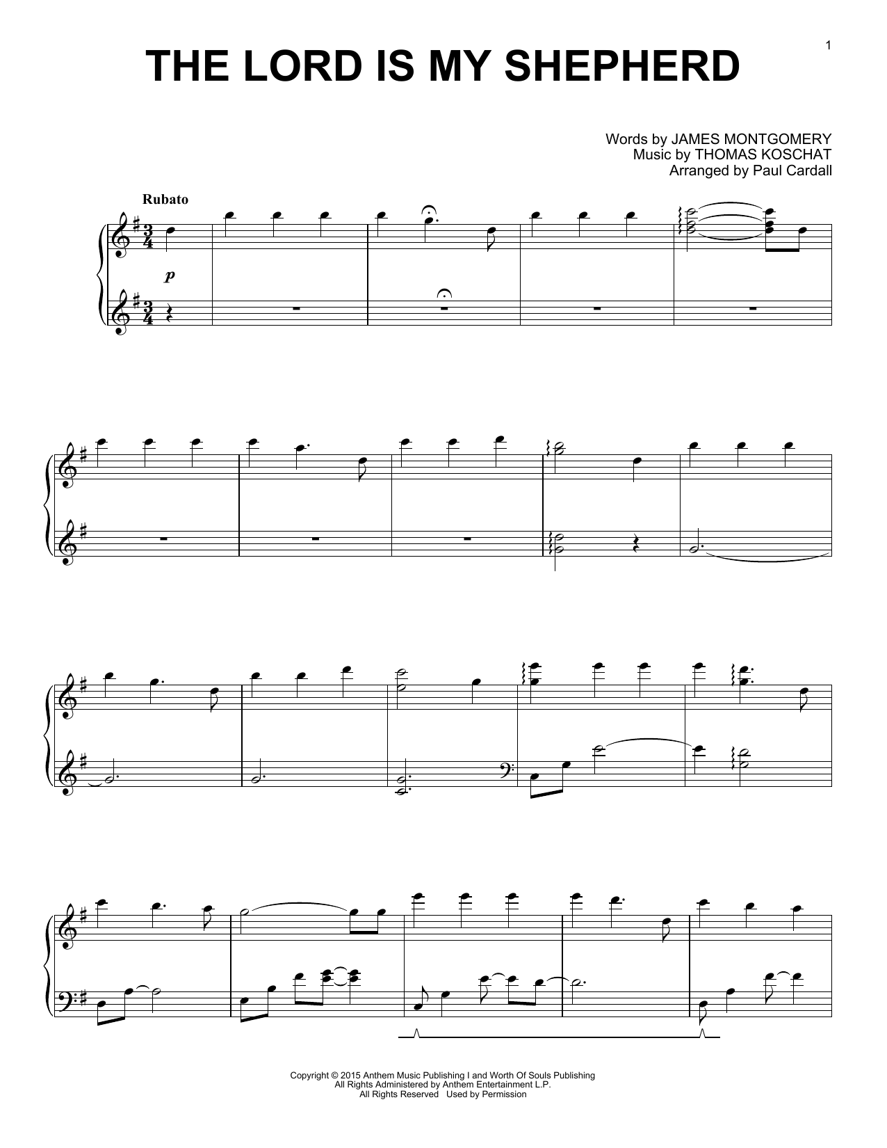 Download Paul Cardall The Lord Is My Shepherd Sheet Music
