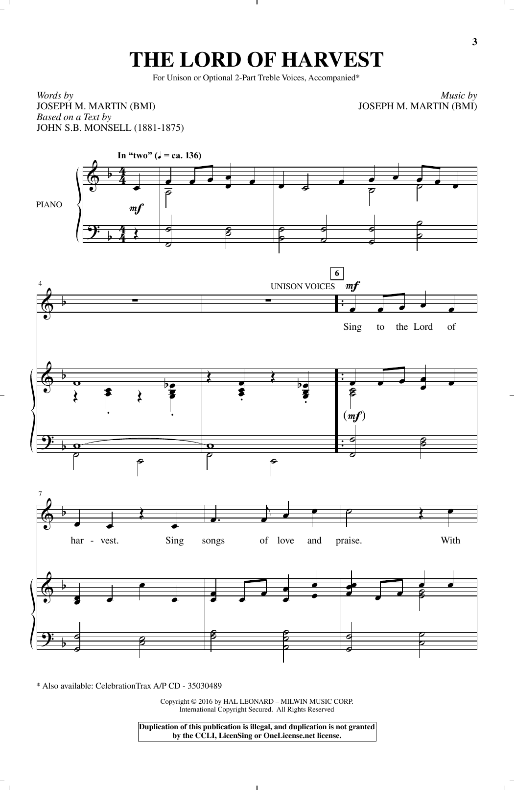 Download Joseph M. Martin The Lord Of Harvest Sheet Music