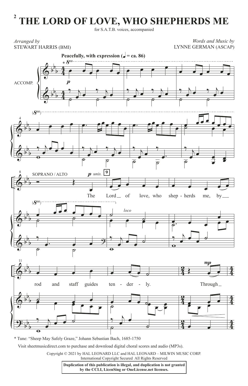 Download Lynne German The Lord Of Love, Who Shepherds Me (arr Sheet Music