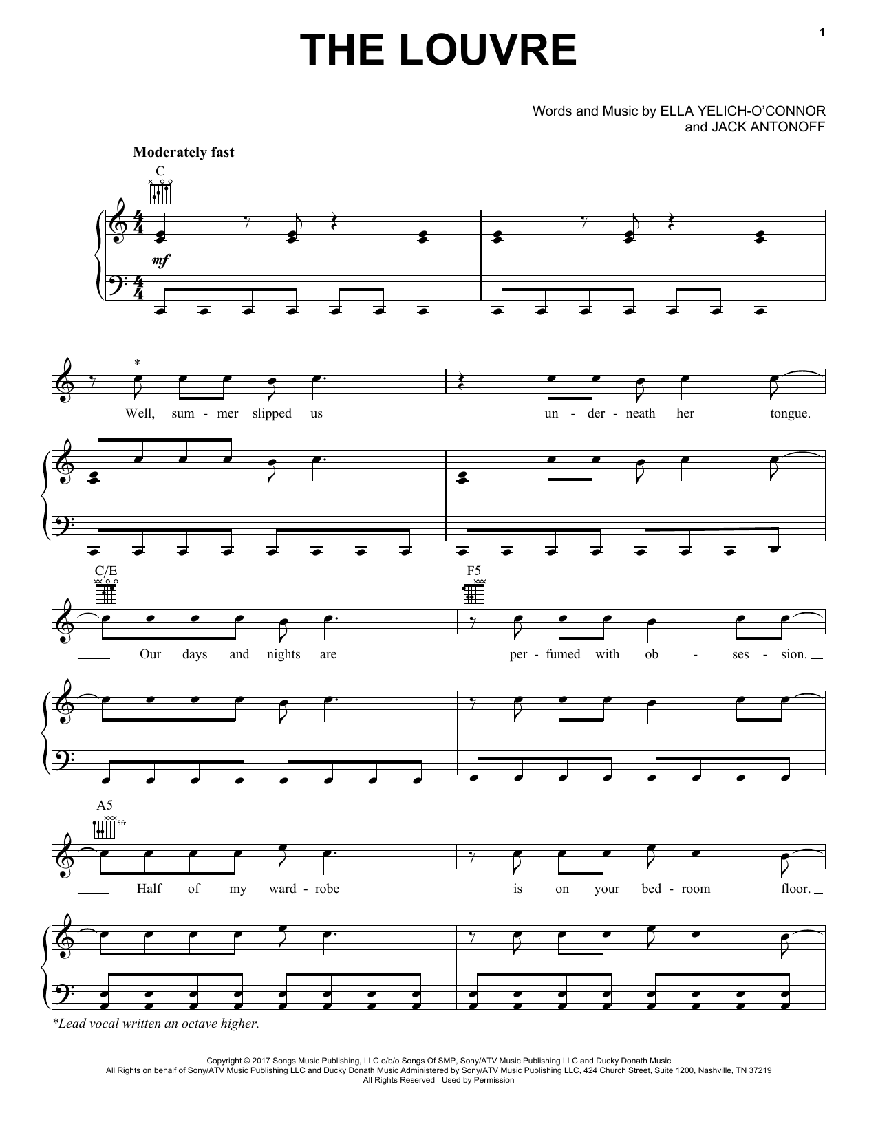 Download Lorde The Louvre Sheet Music
