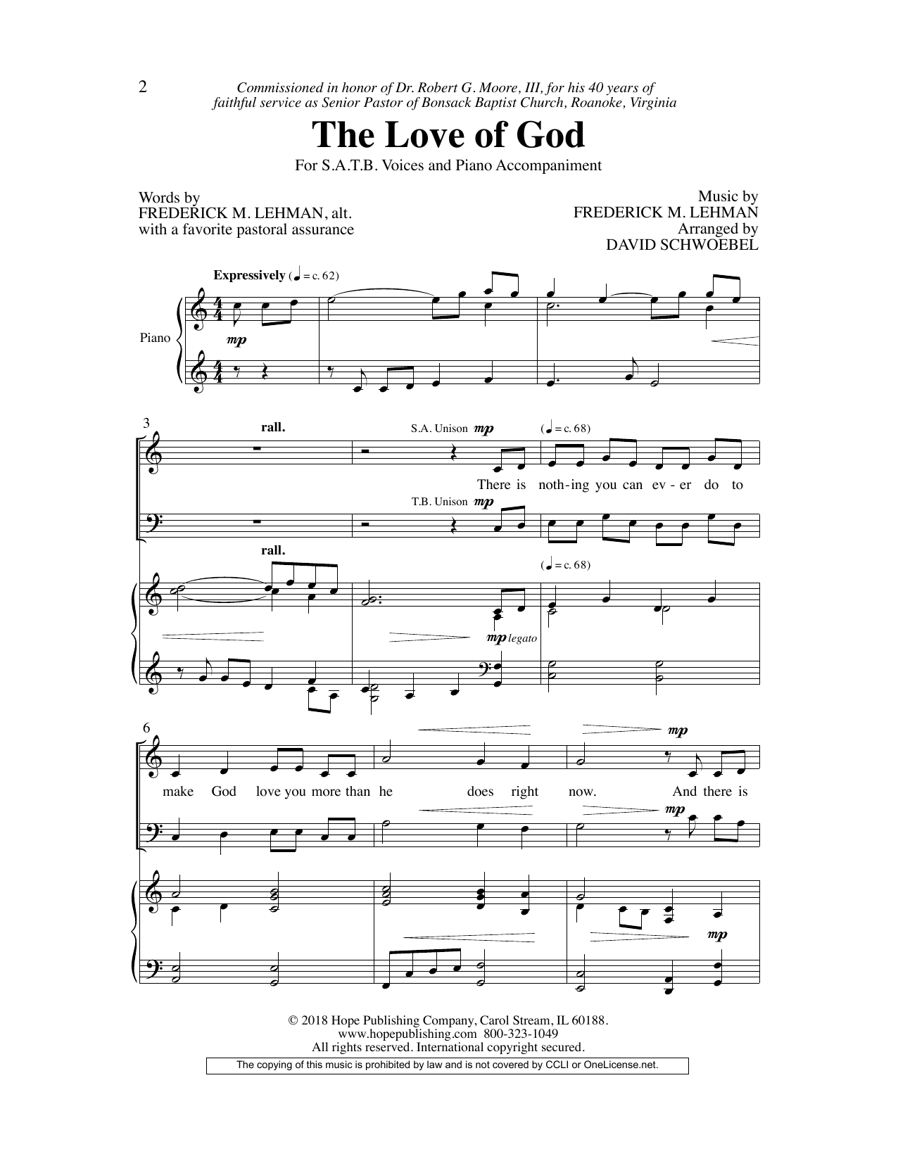 Download Frederick M. Lehman The Love of God Sheet Music