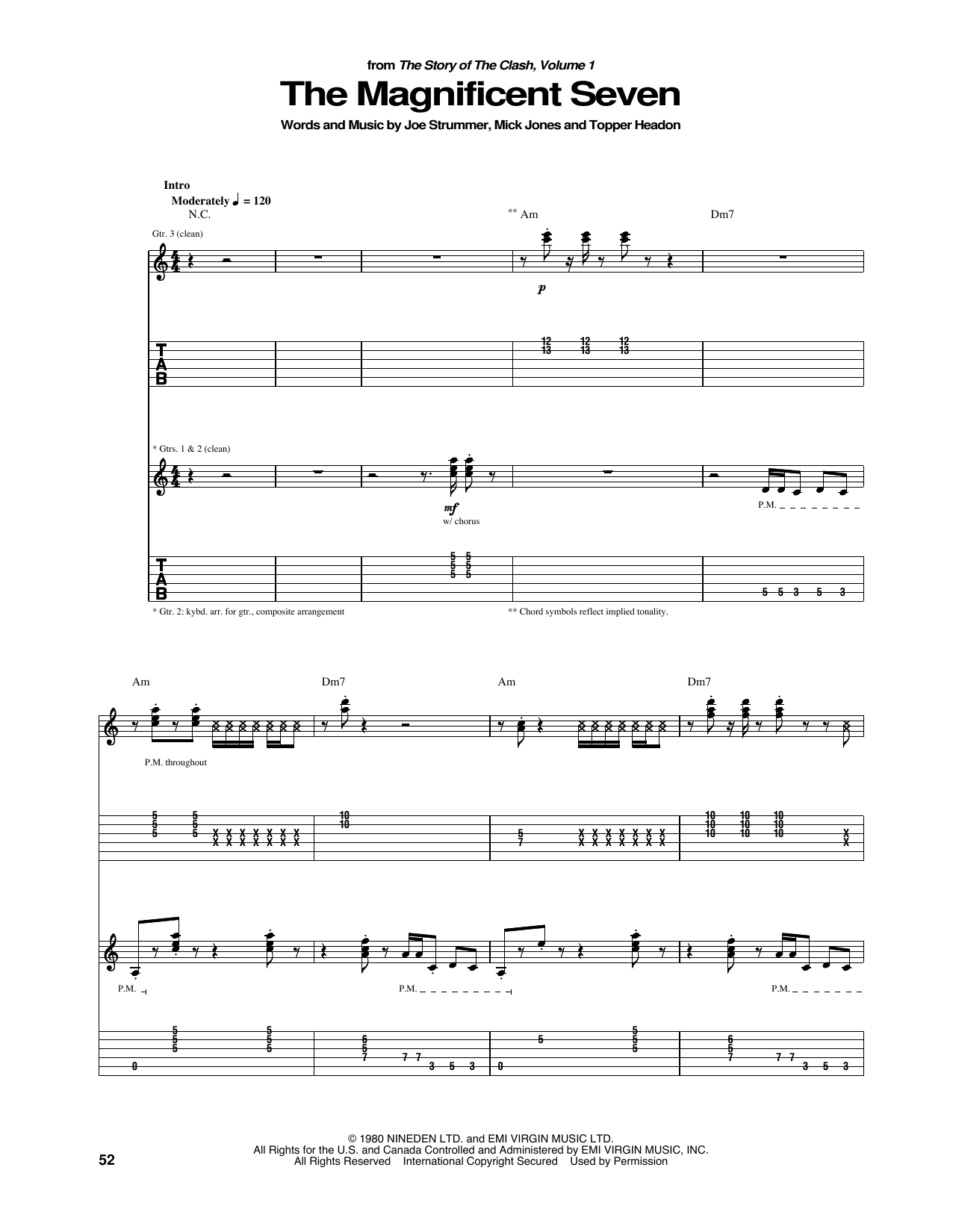 Download The Clash The Magnificent Seven Sheet Music