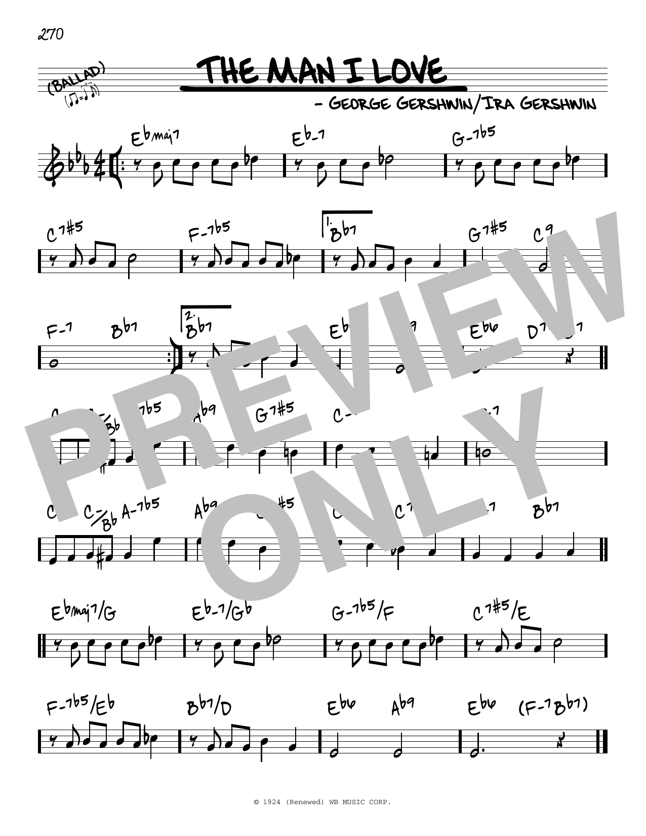 Download George Gershwin The Man I Love Sheet Music