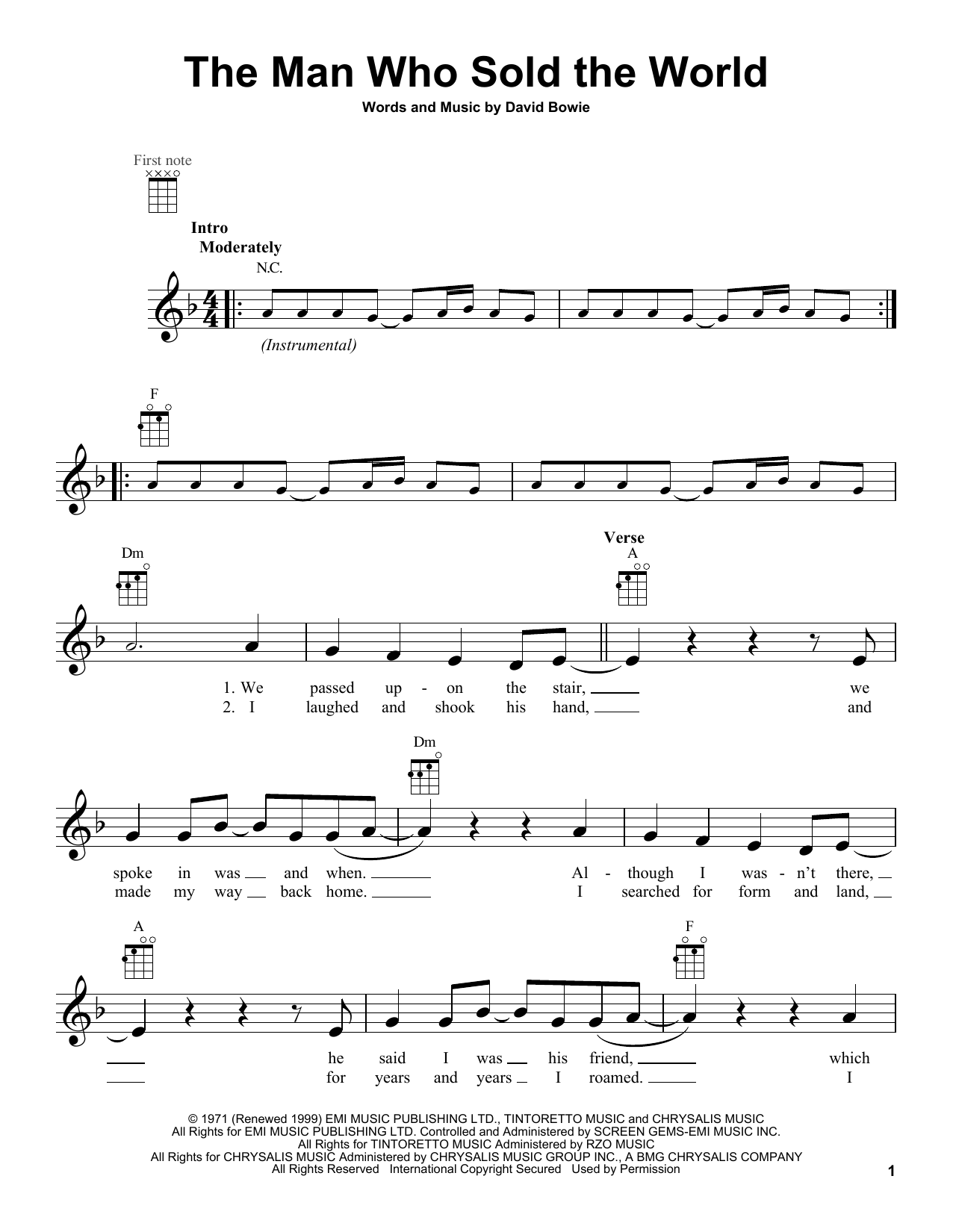 Download Nirvana The Man Who Sold The World Sheet Music