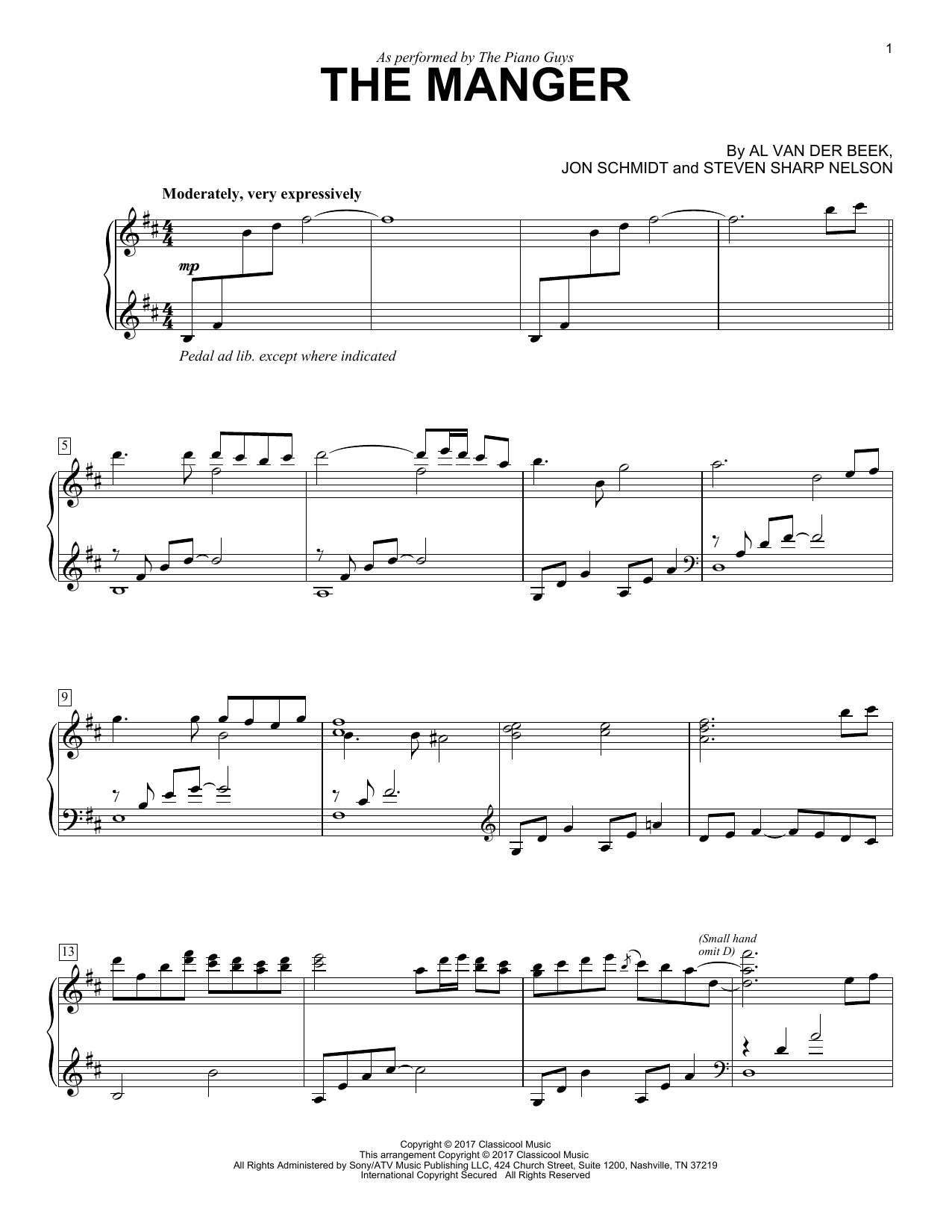 Download The Piano Guys The Manger Sheet Music