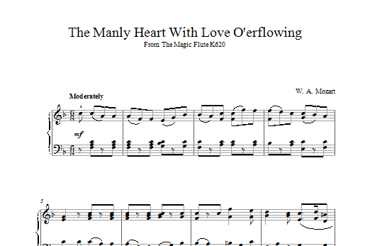 Download Wolfgang Amadeus Mozart The Manly Heart With Love O'erflowing ( Sheet Music
